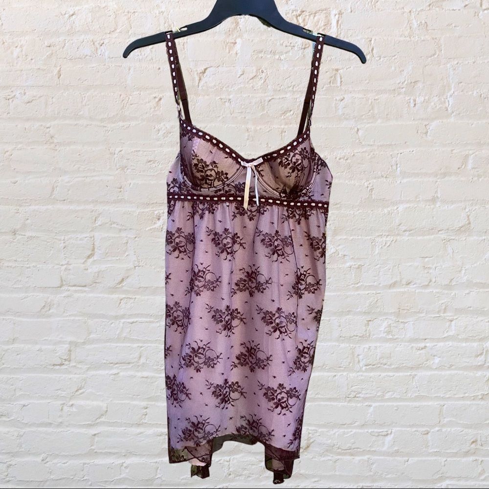 Vintage Sophie B Lace Camisole Y2K Lace Floral Bustier Top Coquette Babydoll